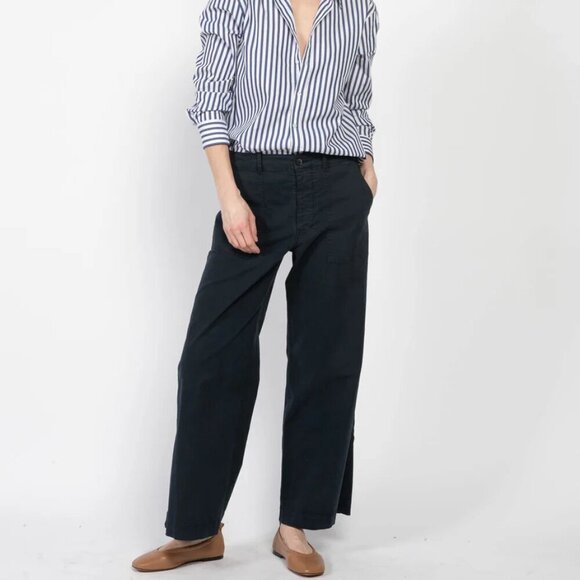 Nili Lotan Leon Boy Black Twill Cotton Pants